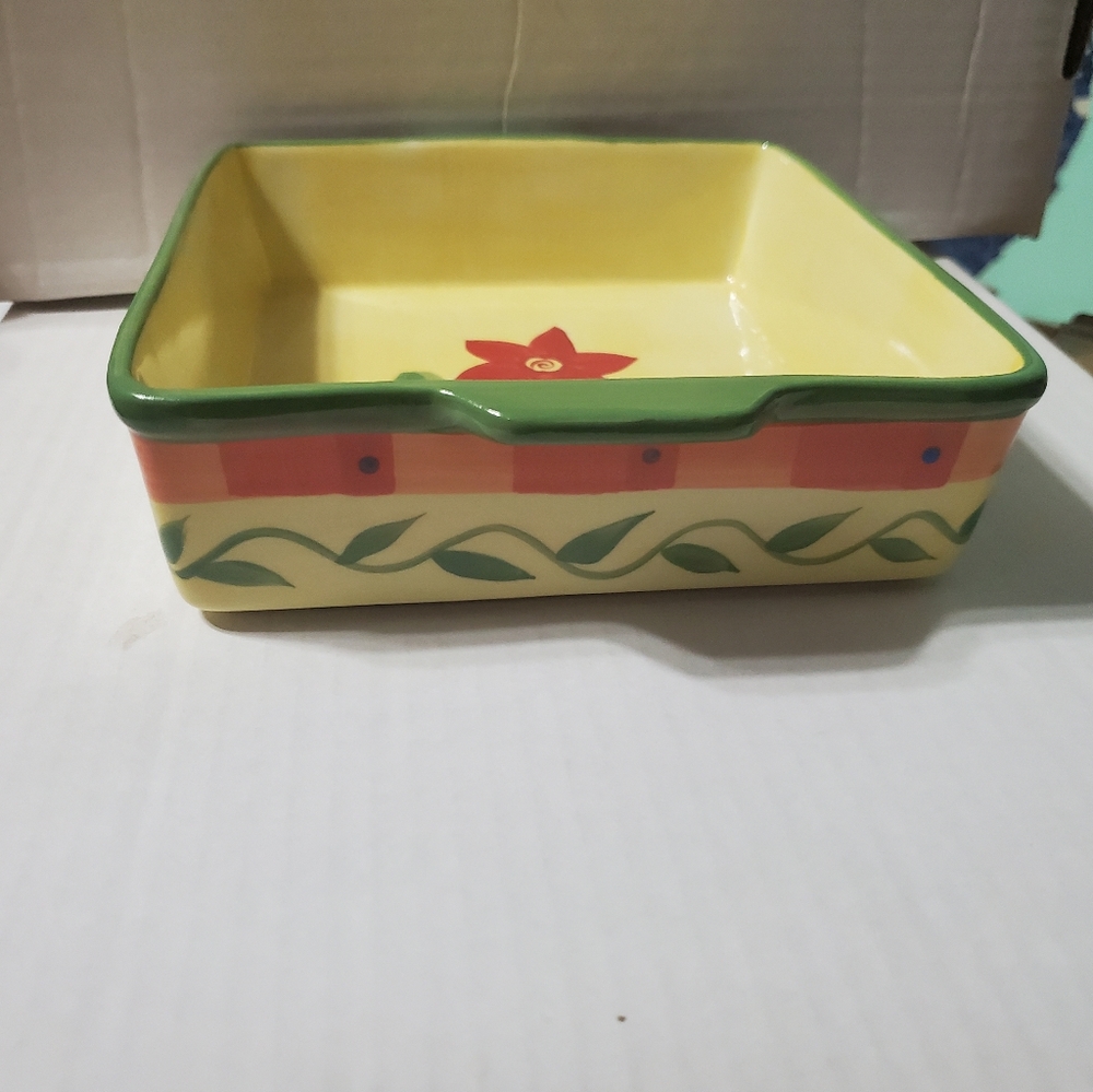 Pfaltzgraff NAPOLI Square Baking Dish Floral Hand - Picture 5 of 12